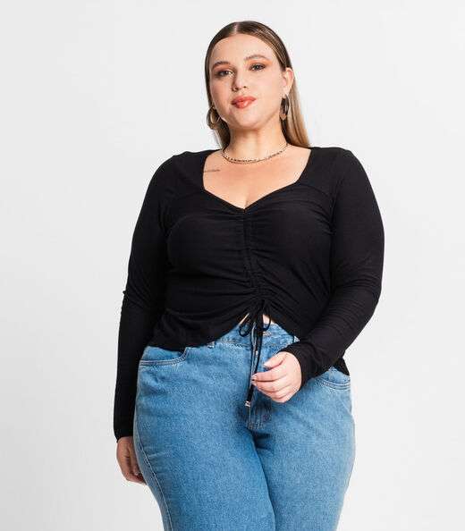 Image_Blusa Feminina Manga Longa Em Viscose Secret Glam Preto