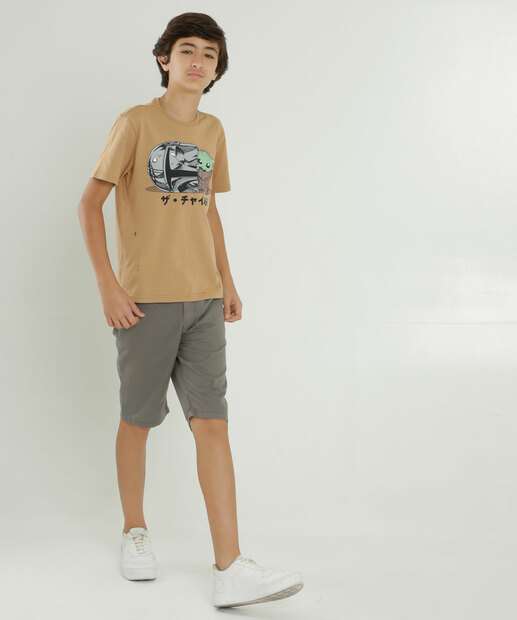 Camiseta Juvenil Grogu Star Wars Disney Tam 10 a 16