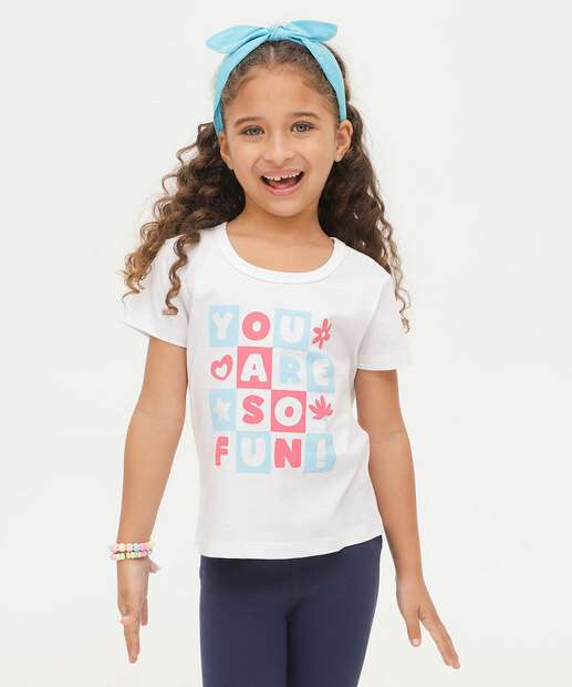 Blusa Infantil Estampa Frase Marisa Tam 4 a 10