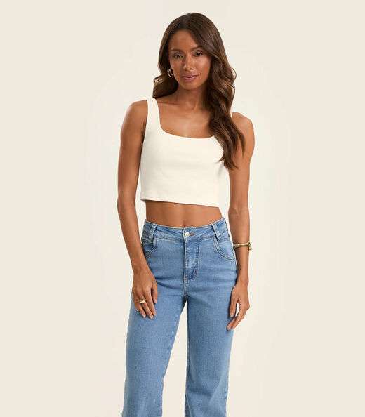 Top Básico Feminino em Ribana Rovitex Bege