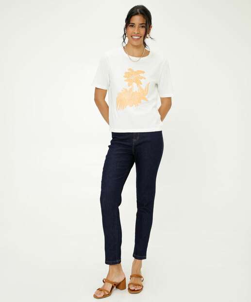 Calça Jeans Skinny Feminina Bolsos