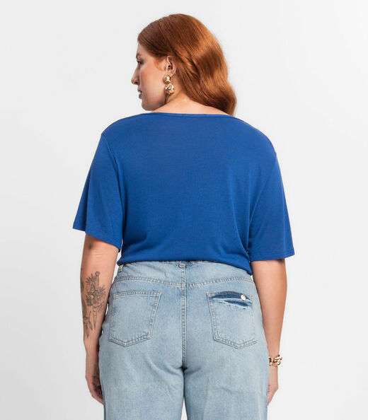 Blusa Feminina Plus Size Secret Glam Azul