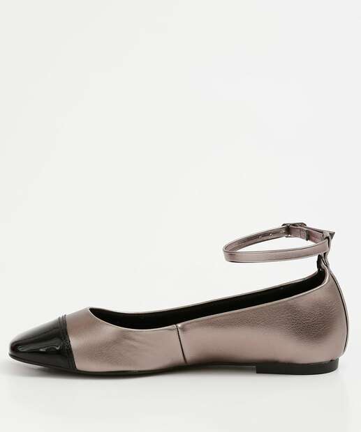 Sapatilha Feminina Metalizada Recorte Via Uno 