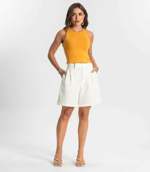 Regata De Viscotorcion Básica Feminina Endless Amarelo