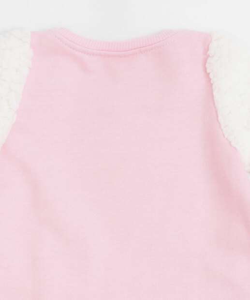 Vestido Infantil Estampada Pelúcia Manga Longa Tam 1 a 3