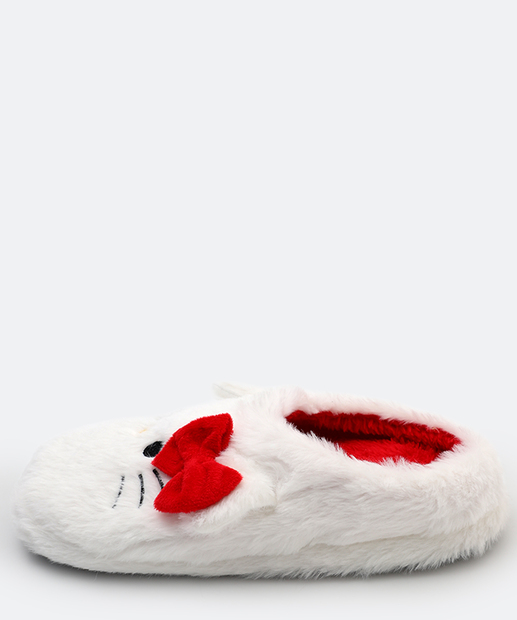 Pantufa Feminina Hello Kitty Branco