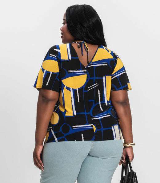 Blusa Feminina Plus Size Infinita Cor Azul