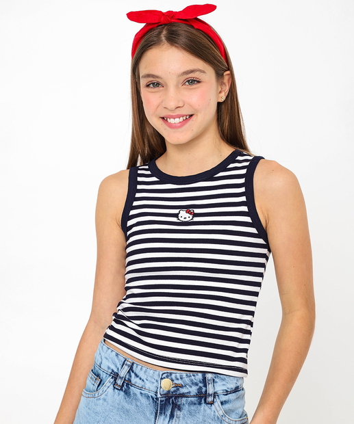 Image_Blusa Juvenil Regata Hello Kitty Listrada Tam 10 a 16 Off White