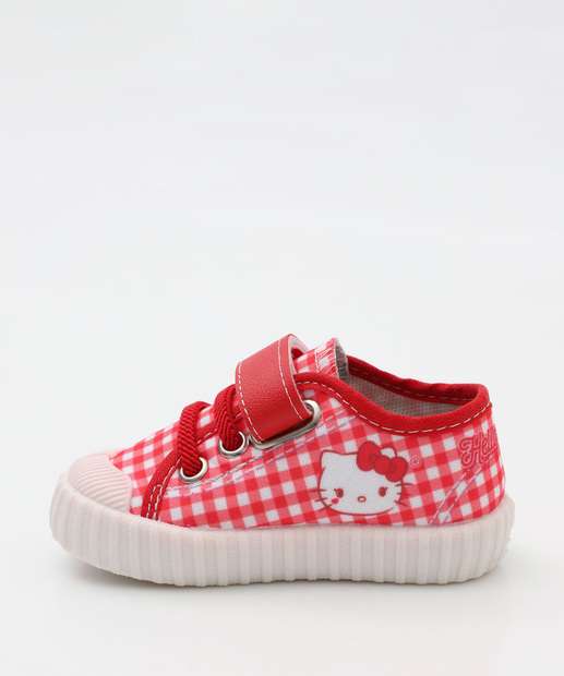 Tênis Infantil Hello Kitty Velcro 03BM Vermelho