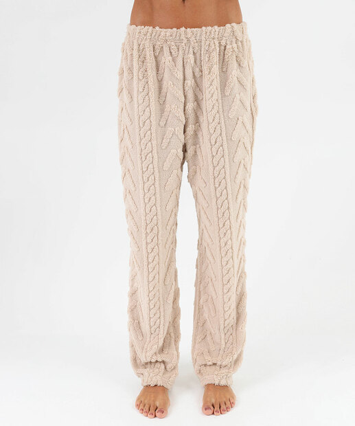 Pijama Feminino Jaquard Manga Longa Marisa Bege