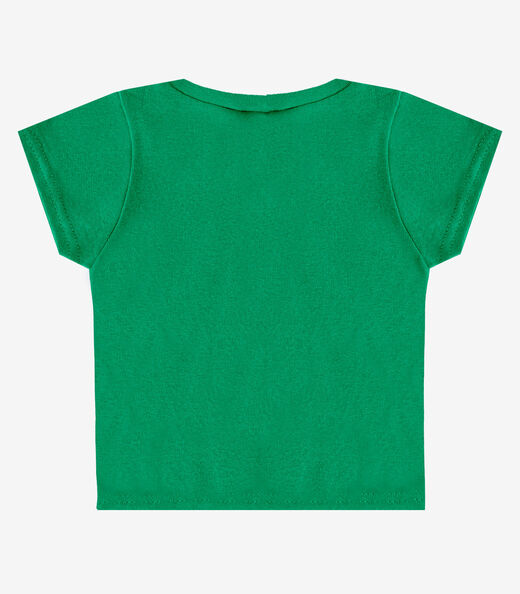 Blusa Básica Infantil Manga Curta Lisa Soletex Verde