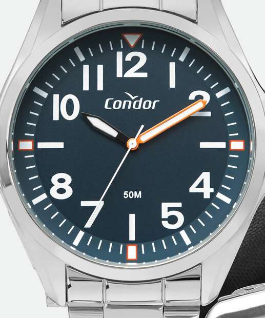 Kit Relógio Masculino Condor CO2035NDYK4A Prateado