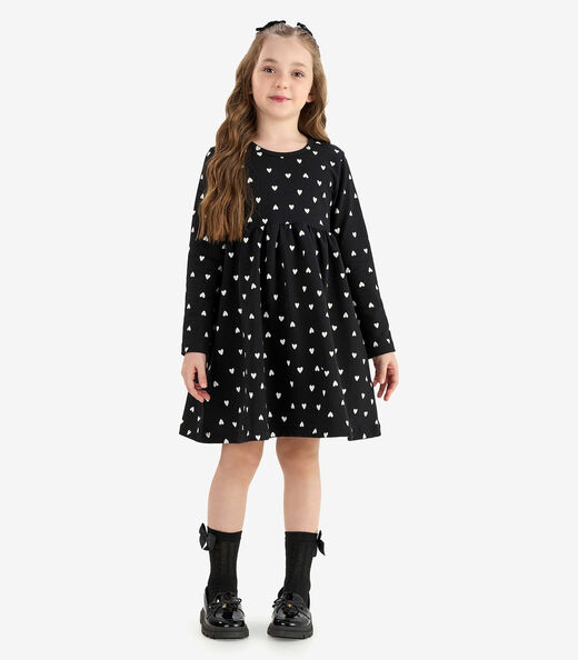Vestido em Molecotton Peluciado Rovi Kids Preto