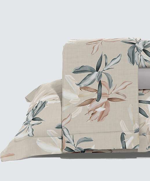 Jogo de Cama Casal Day By Day Botânica Hedrons 4 Peças