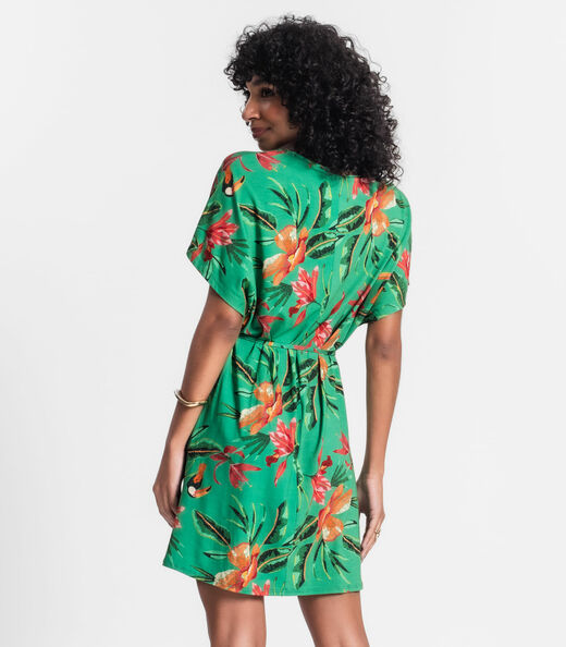 Vestido Curto Estampado Rovitex Verde