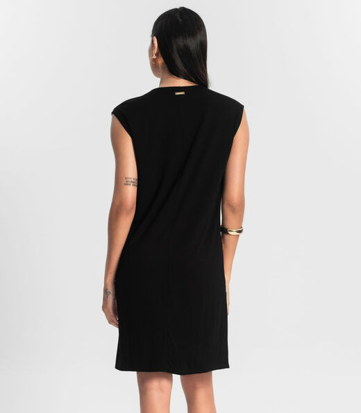 Vestido Feminino Curto Estampado Preto