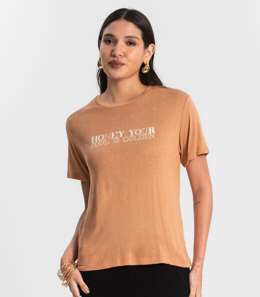 Blusa Visco Tricot Feminina Rovitex Marrom