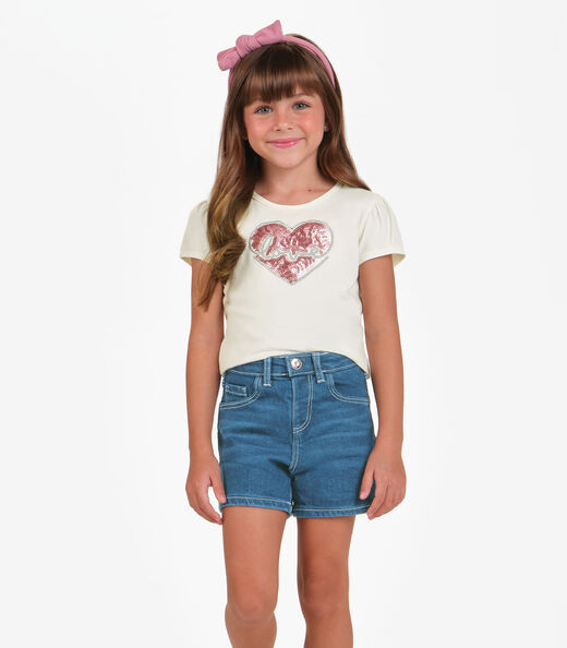 Image_Conjunto Menina Infantil Blusa com Shorts Trick Bege