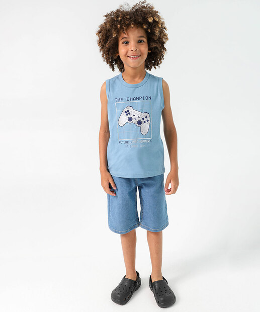 Regata Infantil The Champion Gamer Azul Marisa