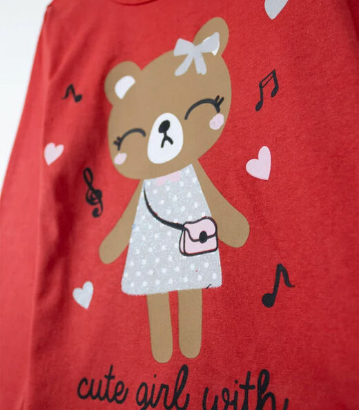 Conjunto Infantil Menina Meia Estação Laluna Vermelho