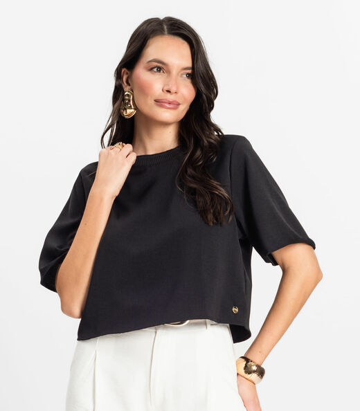 Blusa Feminina em Twill Cey Rovitex Preto