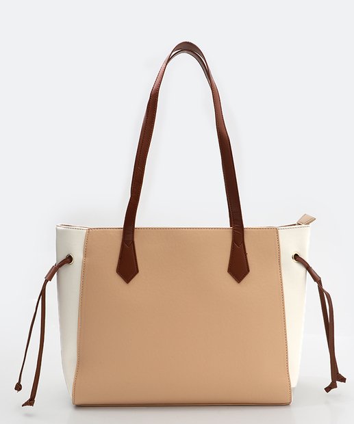 Bolsa De Ombro Tote Feminina Marisa Bege