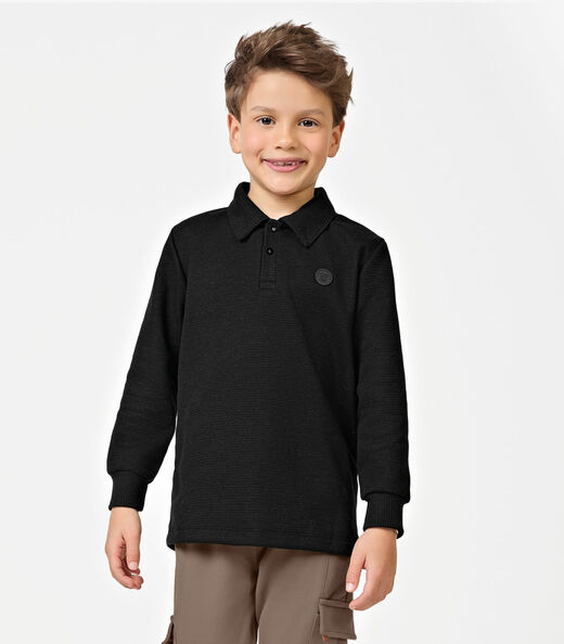 Image_Polo Infantil Manga Longa Masculina Trick Nick Preto