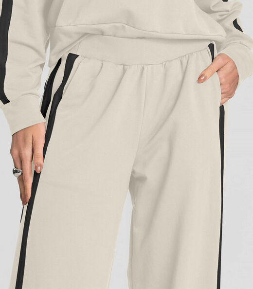 Calça Feminina Pantalona em Molecotton Dianna Bege