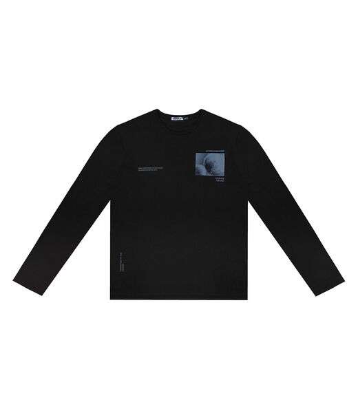 Camiseta Juvenil Masculina Manga Longa Minty Preto