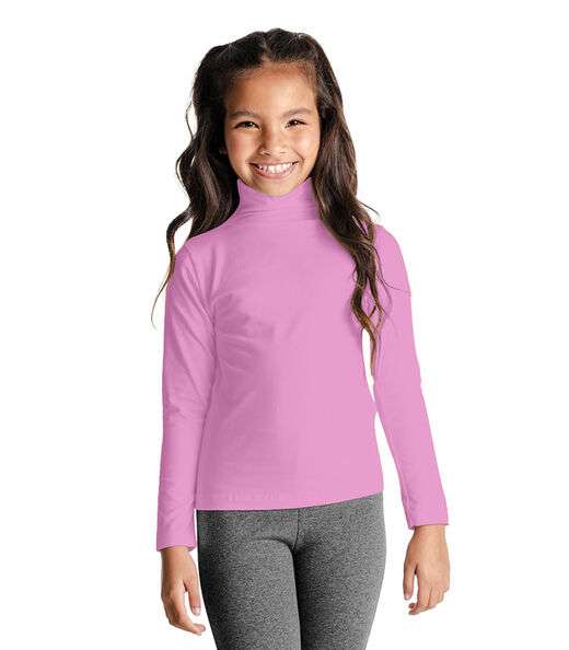 Blusa Manga Longa Infantil Gola Alta Rovitex Kids Rosa