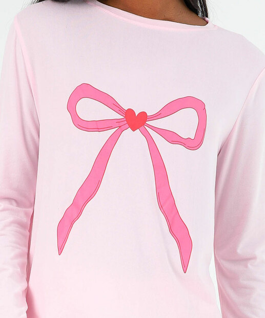 Pijama Feminino Manga Longa Estampado Marisa Rosa