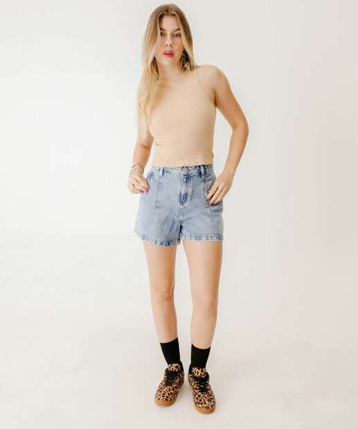 Image_Short Jeans Feminino Bolsos Marisa Azul