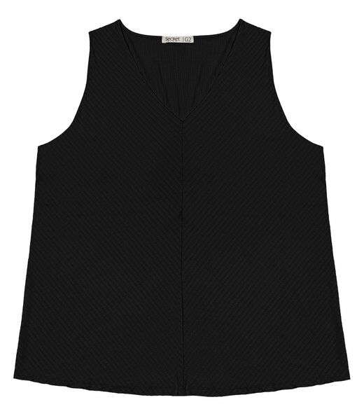 Regata Feminina Plus Size Secret Glam Preto