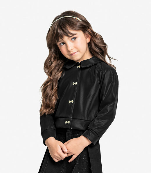 Image_Jaqueta Infantil Feminina Em Suede Trick Nick Preto