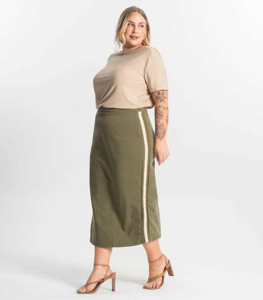 Saia Midi Secret Glam Verde