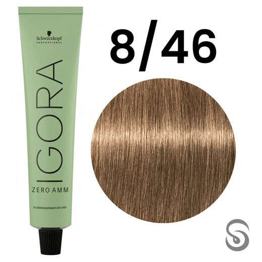 Image_Schwarzkopf Igora Zero AMM 8-46 Louro Claro Bege Chocolate 60mL
