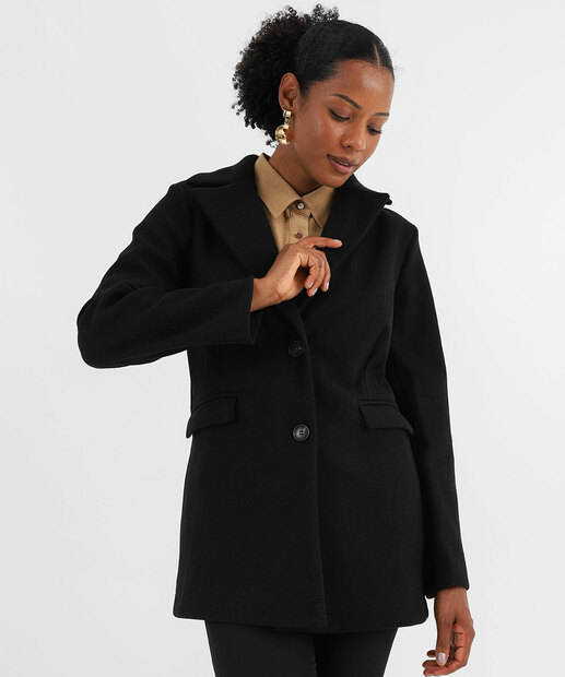 Image_Casaco Feminino Polivelour Botões Marisa Preto