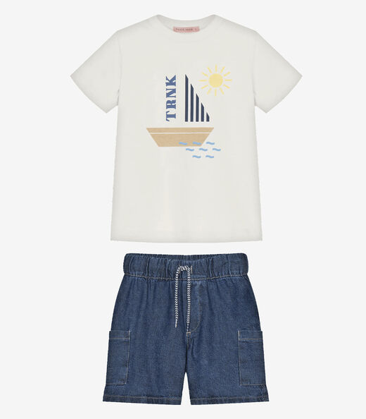 Image_Conjunto Infantil  Camiseta Com Bermuda Trick Nick Bege
