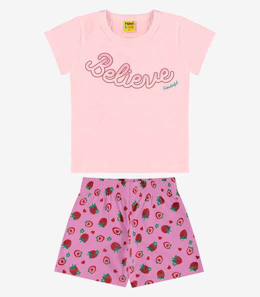 Image_Conjunto Infantil Blusa Com Shorts Rovi Kids Rosa