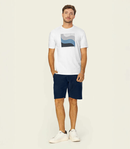 Camiseta Masculina Cotton Leve UV Diametro Branco