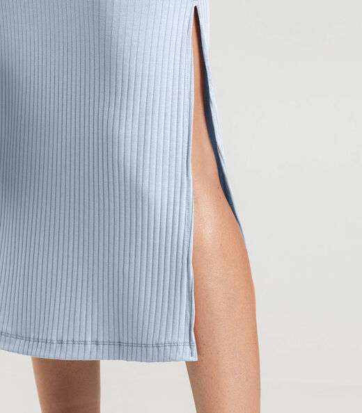 Vestido Midi Canelado Dianna Azul