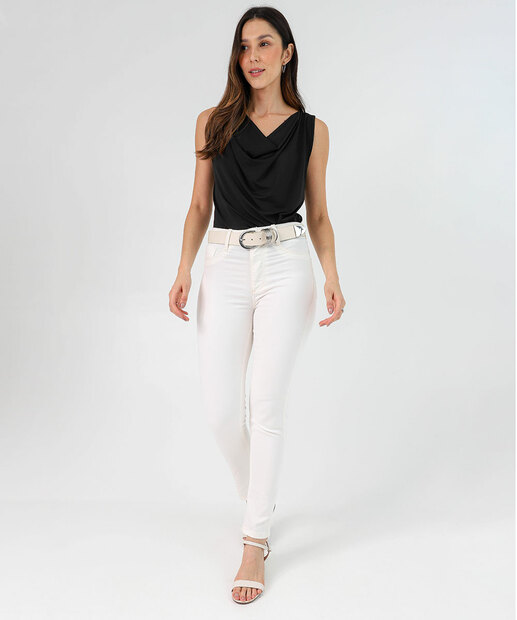 Image_Calça Sarja Cigarrete Feminina Sawary Off White