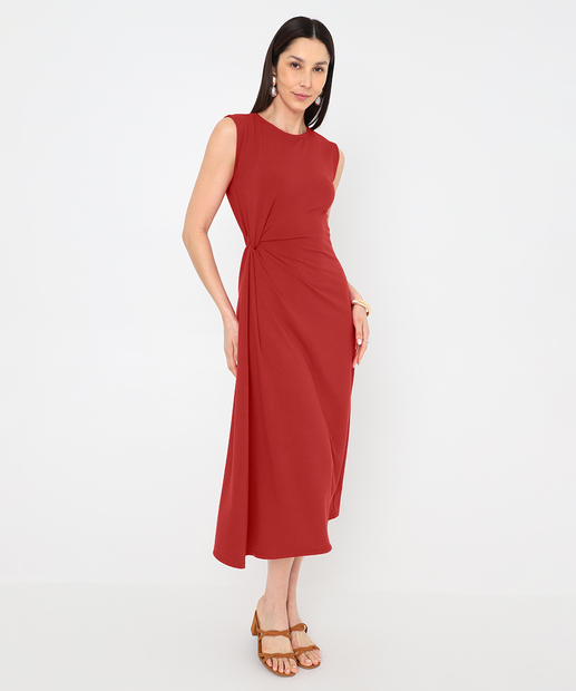 Image_Vestido Midi Feminino Moletinho Nó Marisa Vermelho