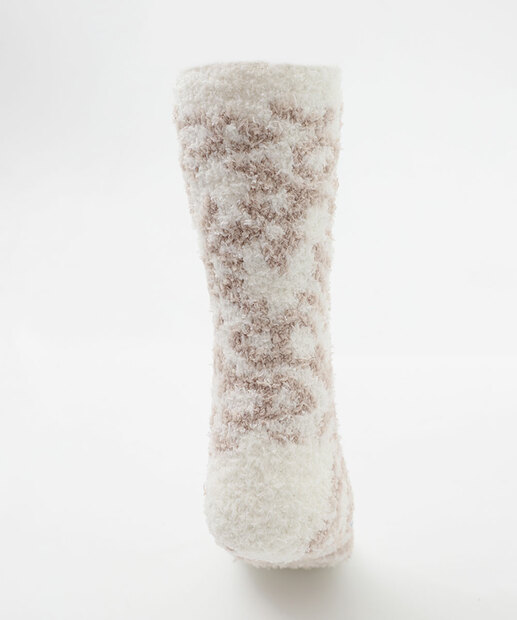 Meia Feminina Cano Médio Chenille Animal Print Marisa Bege