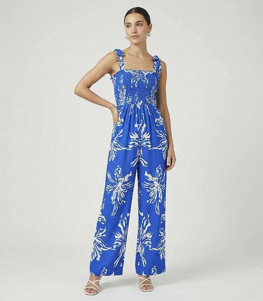 Image_Macacão Longo Feminino De Lastex Estampado Select Azul