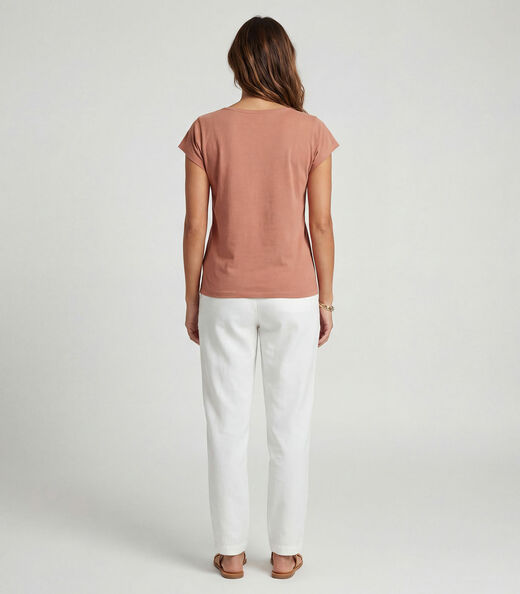 Blusa Feminina Meia Malha Com Estampa Infinita Cor Marrom