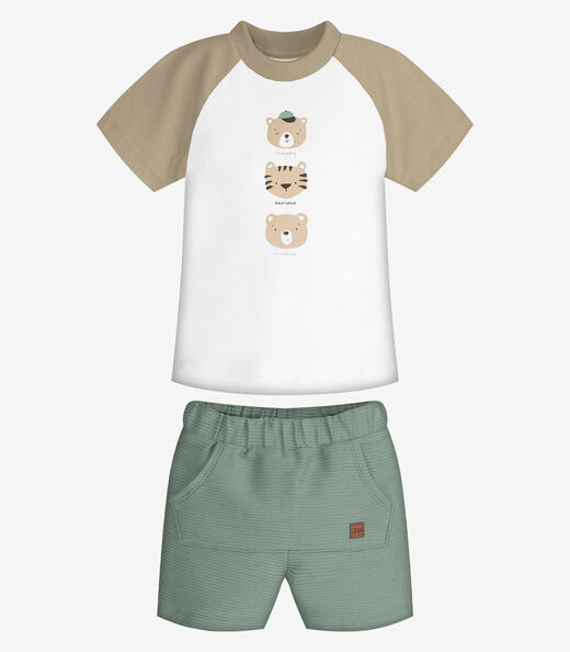 Image_Conjunto Infantil Camiseta Com Bermuda Trick Nick Bege