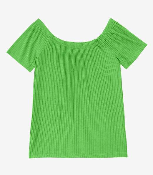 Blusa Feminina Canelada Infinita Cor Verde