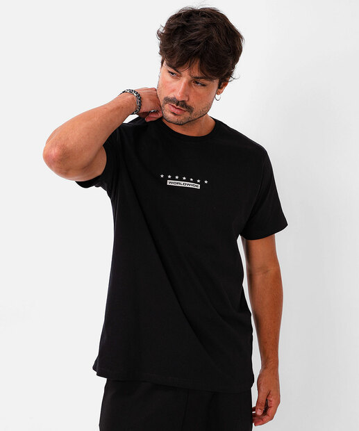 Image_Camiseta Masculina Manga Curta Marisa Preto