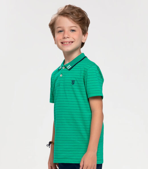 Polo Infantil Masculina Listrada Trick Nick Verde